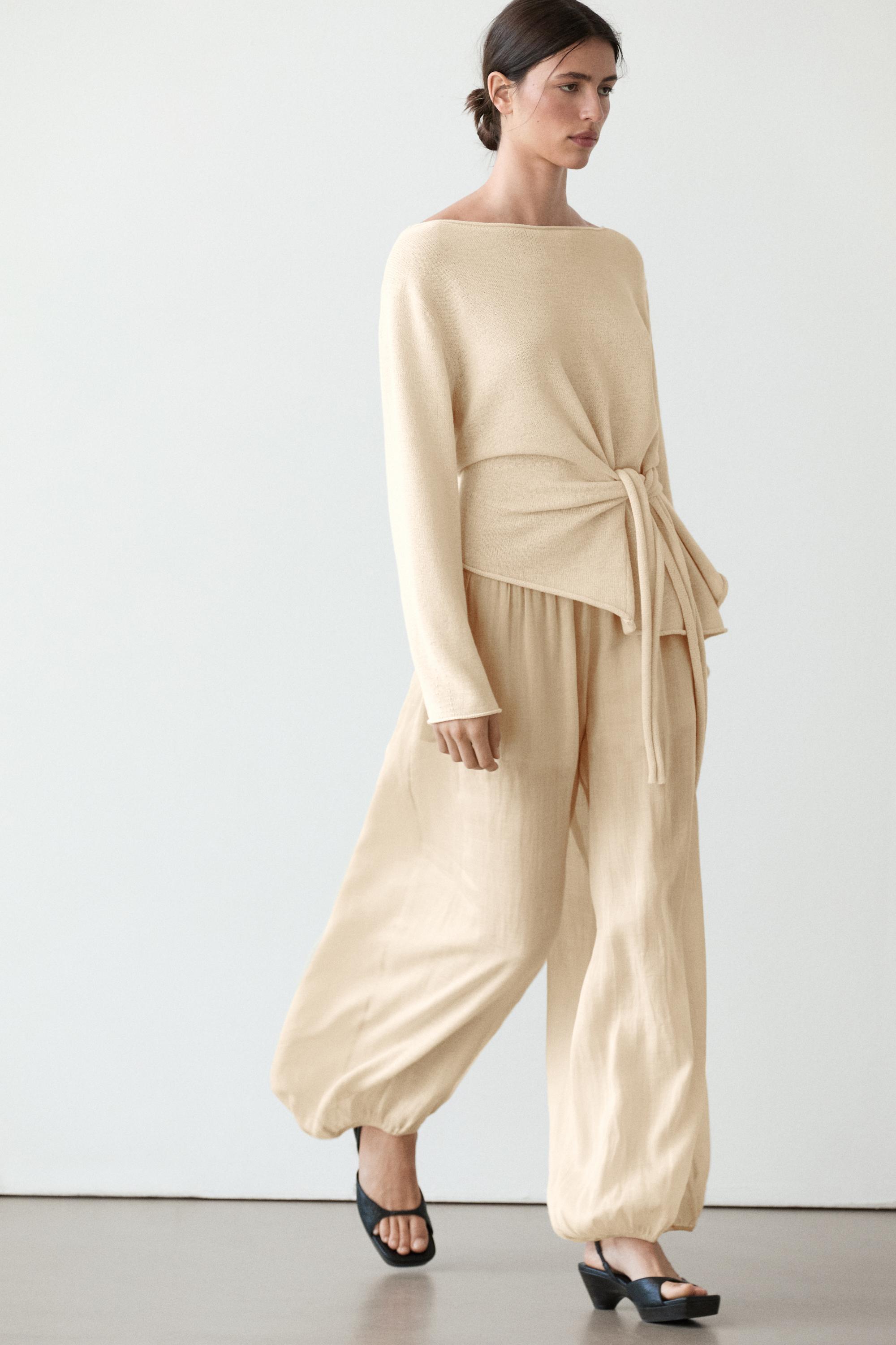 Pantalon bouffant fluide en ramie